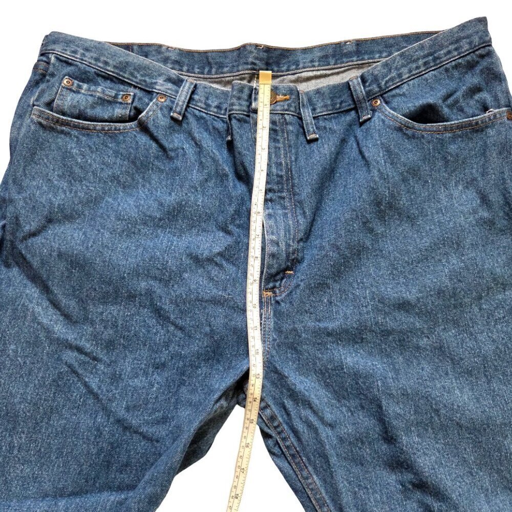 Wrangler Jeans 46x30 Mens Blue Denim Straight Leg Regular Fit Cowboy Workwear - Picture 9 of 10